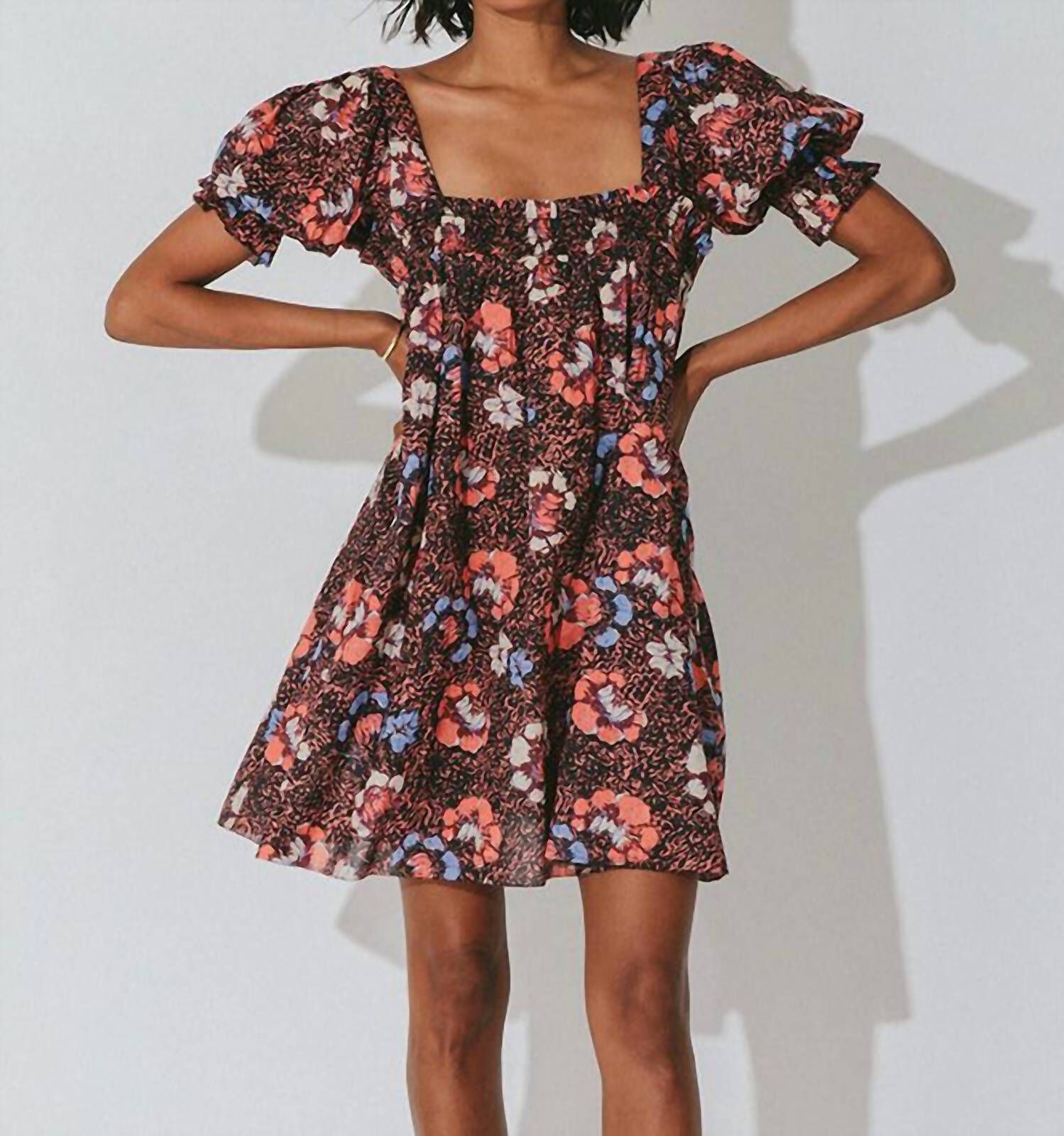 MISCHA MINI DRESS IN CALISTA FLORAL, Calista Floral / Red, hi-res image number 0
