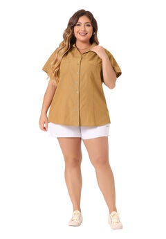 Short Sleeve Chambray Button Down Denim Shirt