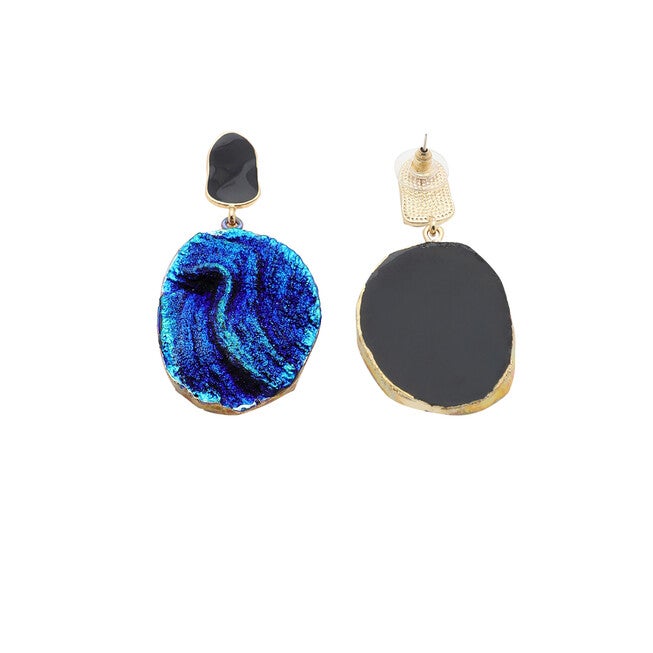 SOHI Women Blue Drop Earrings, Blue / Royal Blue, alternate image number null