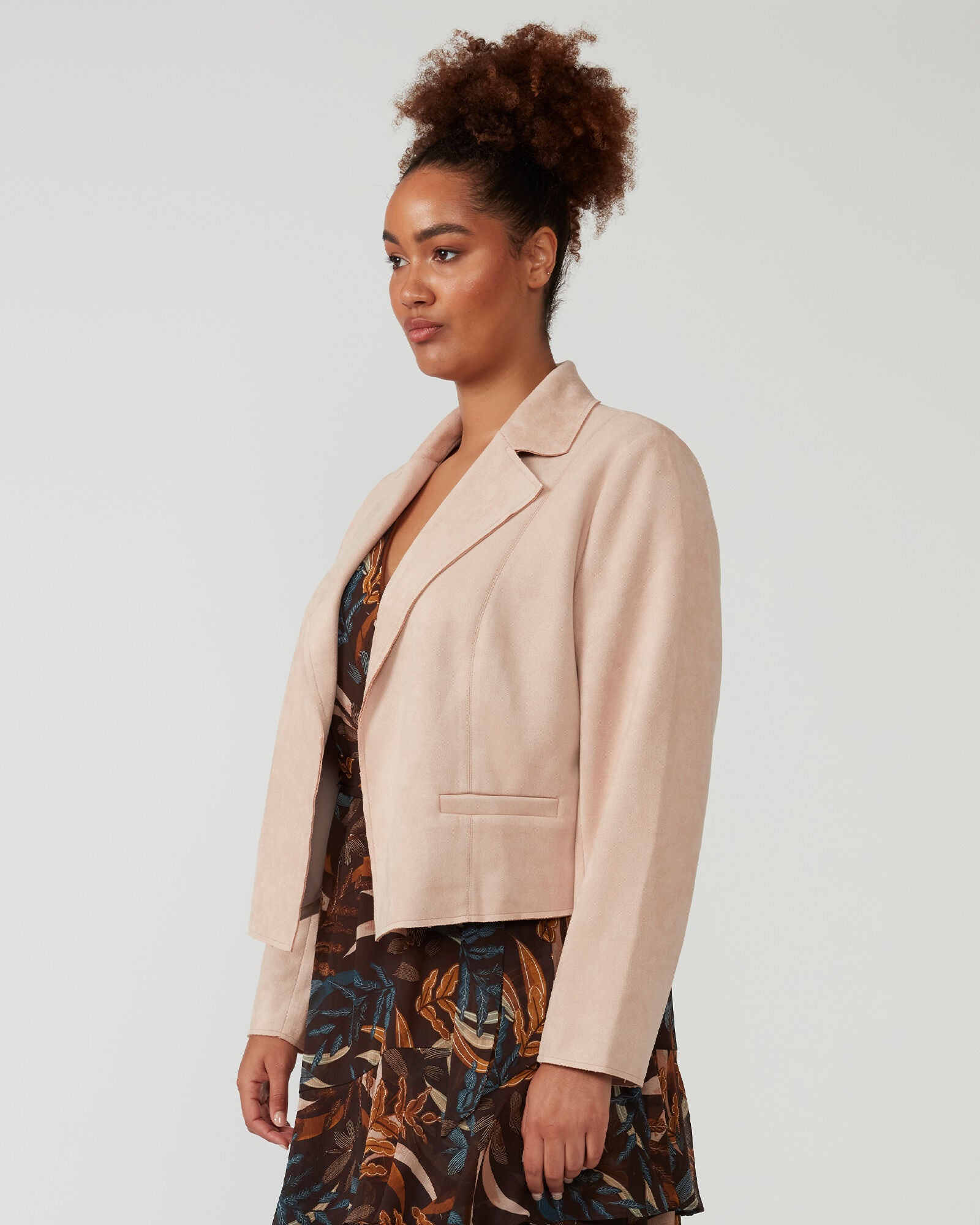 Rosabella Faux Suede Jacket, Dusty Pink / Pink, alternate image number 2
