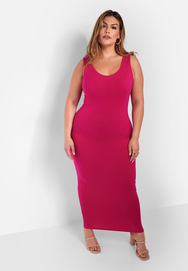 Essential Tank Maxi Bodycon Dress, Fuchsia / Deep Fuchsia, hi-res image number 0