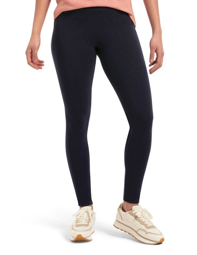 Women'S Wide Waistband Blackout Cotton Leggings in Navy, Navy / Black, hi-res image number 0