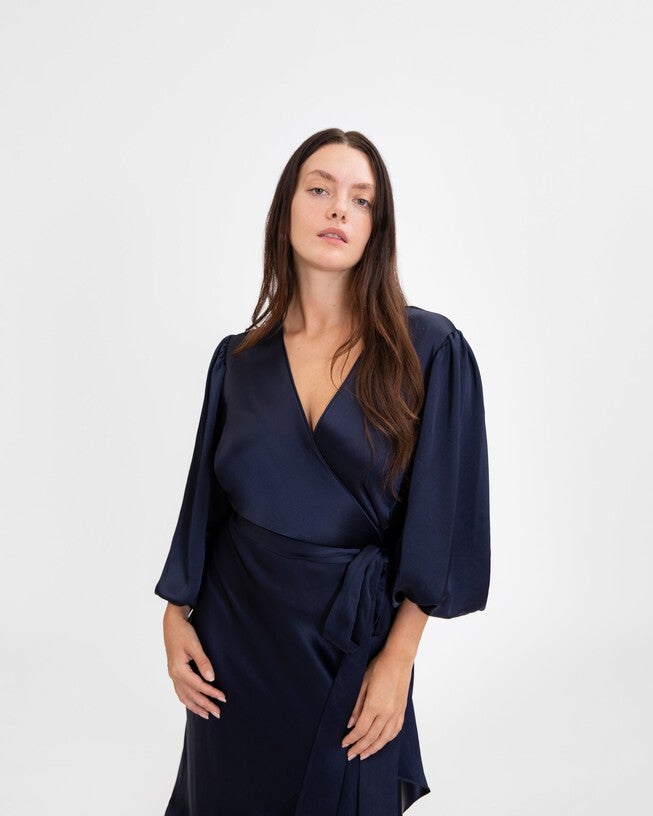 Long Sleeve Blaire Dress, Anthracite / Navy, alternate image number 4