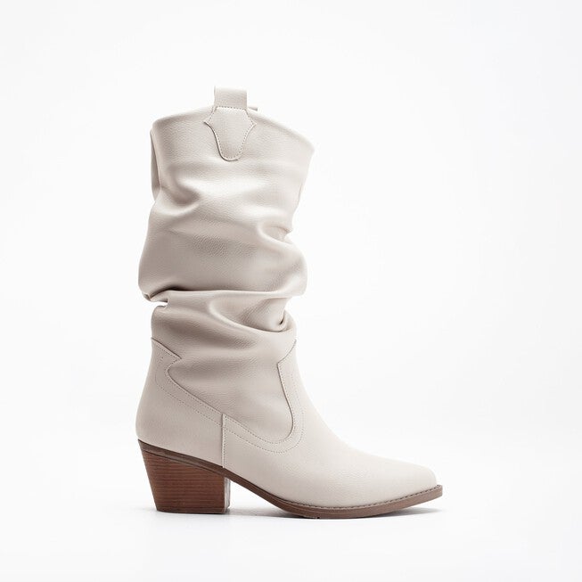 BONNIE - WHITE SLOUCH WESTERN BOOTS, WHITE / White, hi-res image number 0