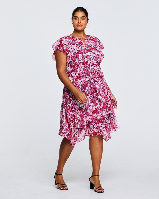 Carmine Flora Dress, Print / Pink, alternate image number 4