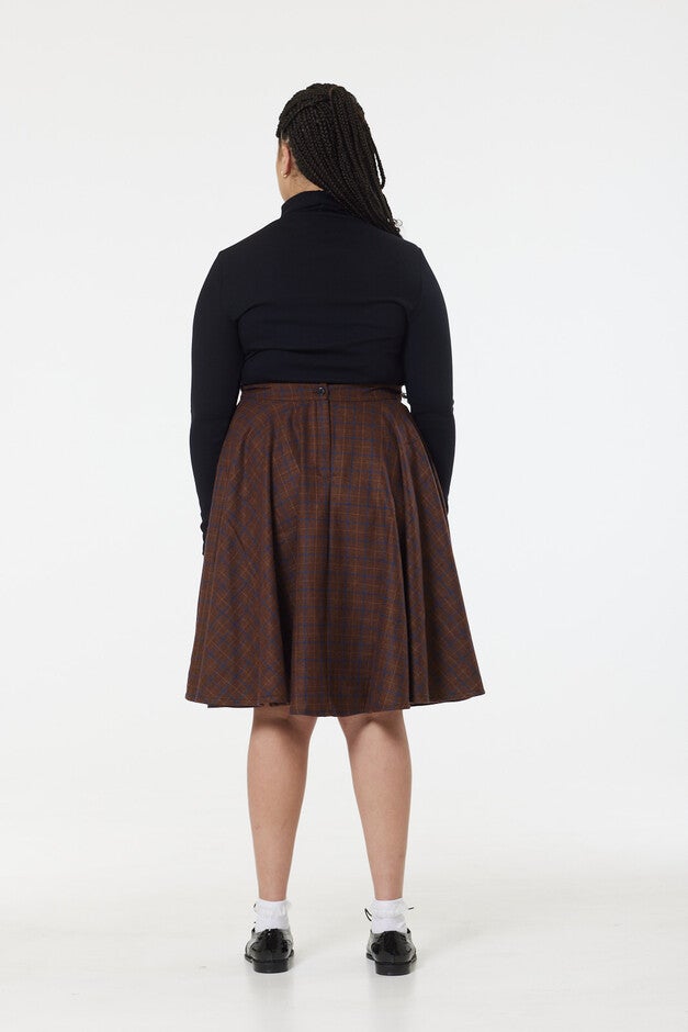 Sophie Skirt Blue and Brown, Brown / Brown, alternate image number 1