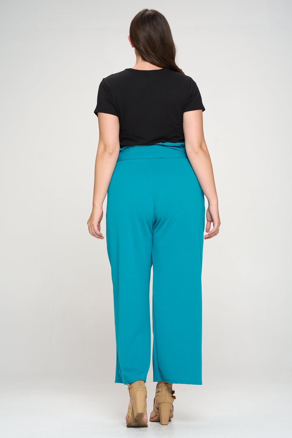 KATHLEEN PAPERBAG PANTS, Jade / Turquoise, alternate image number 3