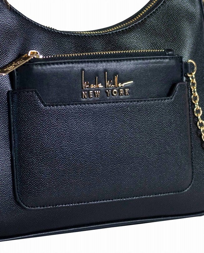 Women's Crossbody Shoulder Bag With Coin Pouch, Black / Black, alternate image number null