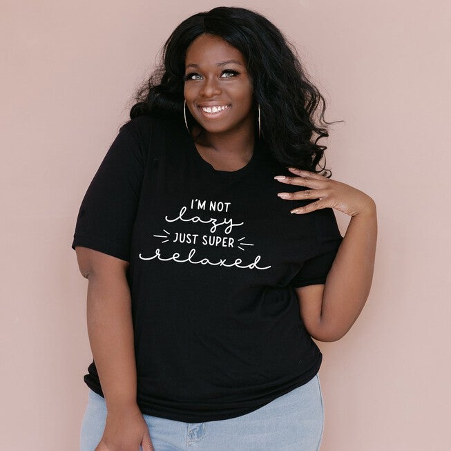 I'm Not Lazy Just Super Relaxed, Black / Black, hi-res image number null