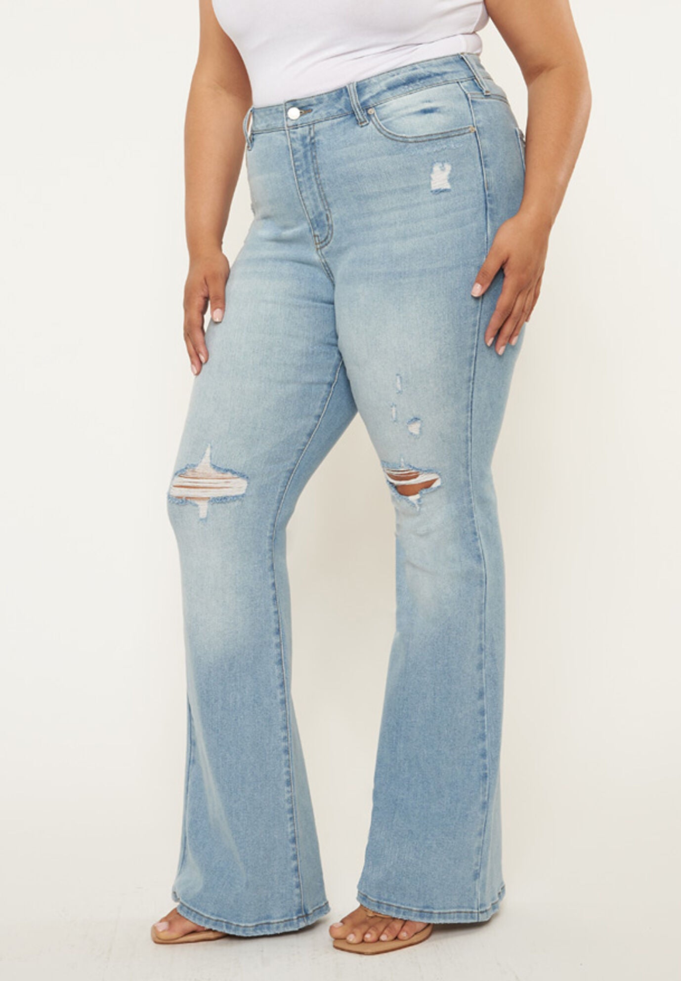 Solange High Rise Flare (Plus Size), Dark Wash / Dark Wash, alternate image number 4