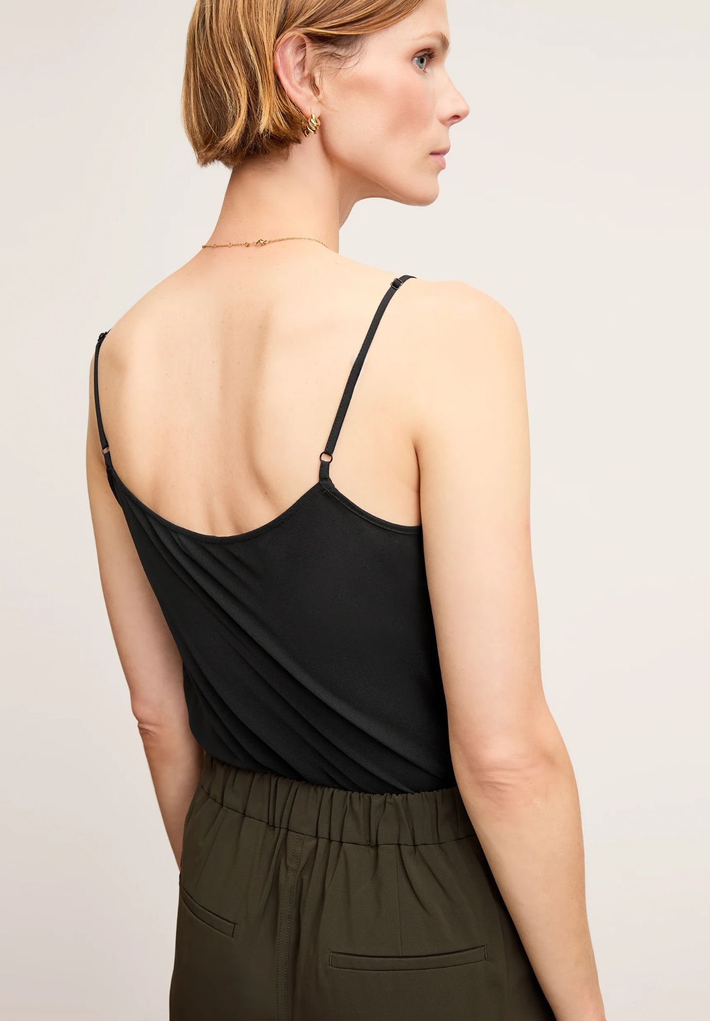 Lisey Cami - Washable Silk, Black / Black, alternate image number 5