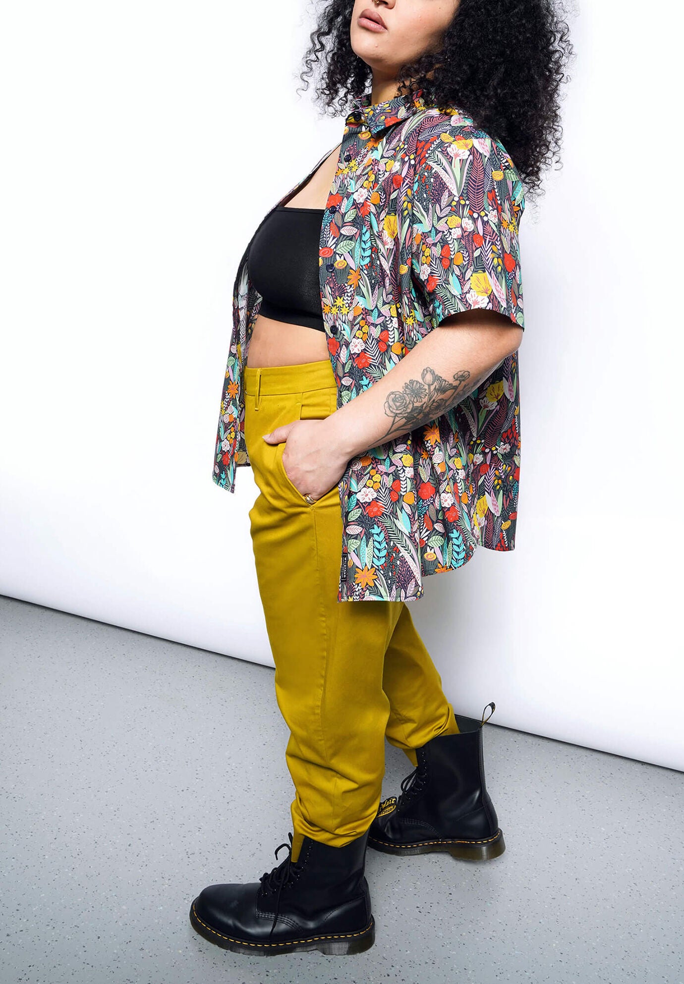 The Essential Button Up, OASIS MULTI / Yellow, alternate image number 1