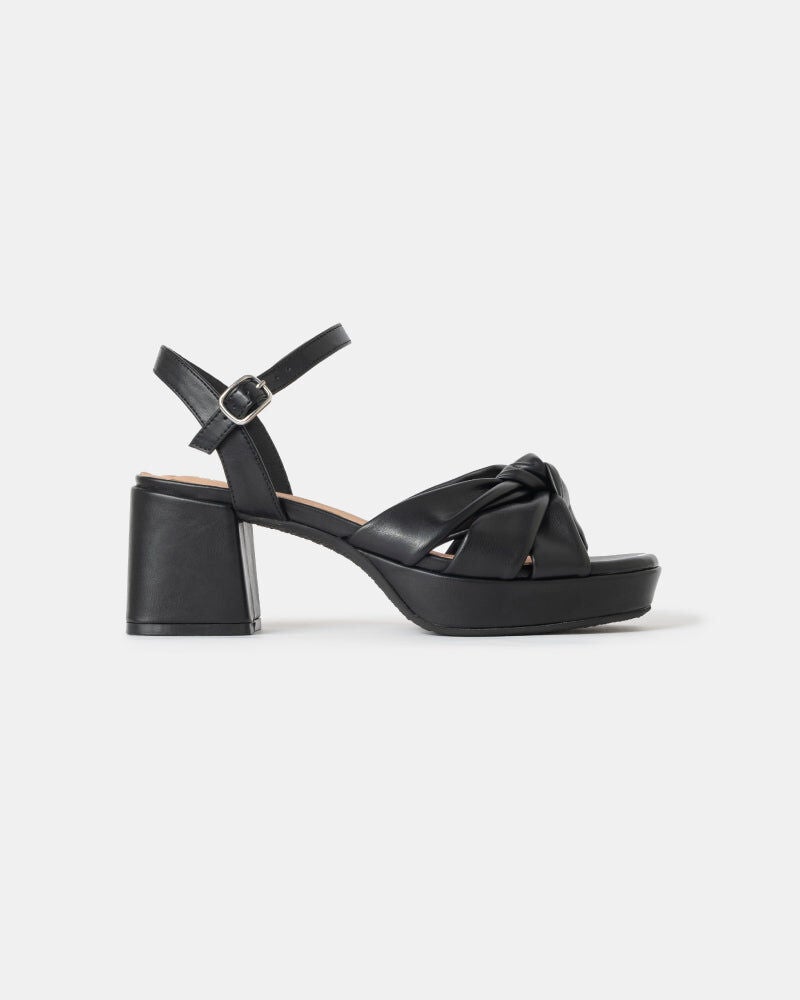 Daisy Vegan Platform Heels, Black / Black, hi-res image number 0