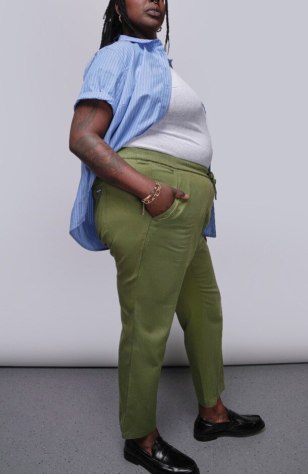 The Everyday Drawstring Pant, Moss Green / Forest Green, alternate image number 1