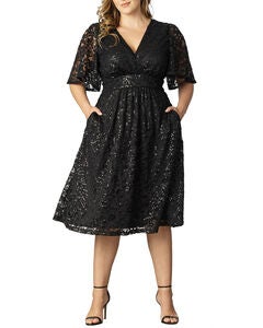 Starry Sequin Lace Cocktail Dress