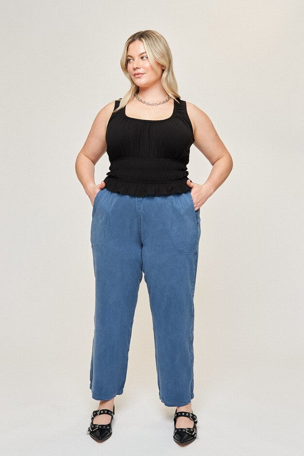 Maya Cotton Tencel Ease Pant, Slate Blue / Dusty Blue, hi-res image number null