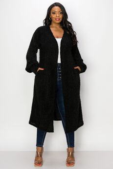 SERILDA FAUX FEATHER CARDIGAN