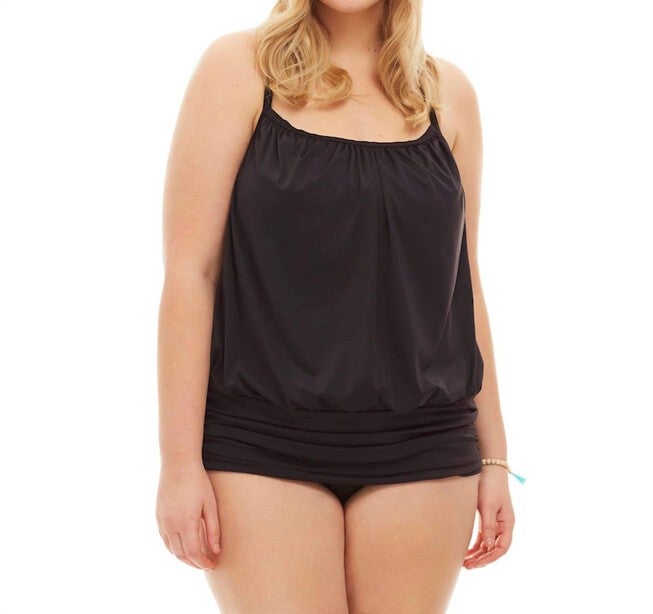LUXURY RACERBACK TANKINI TOP WITH MATCHING TANKINI BOTTOM, Black / Black, hi-res image number 0