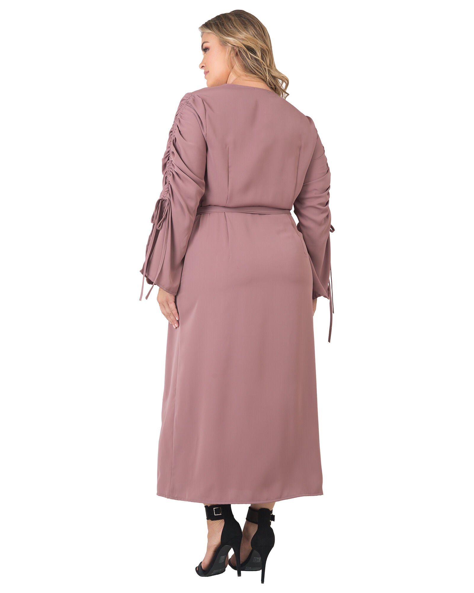 Standards & Practices Long Sleeve Maxi Wrap Dress, RASPBERRY / Mauve, alternate image number 1
