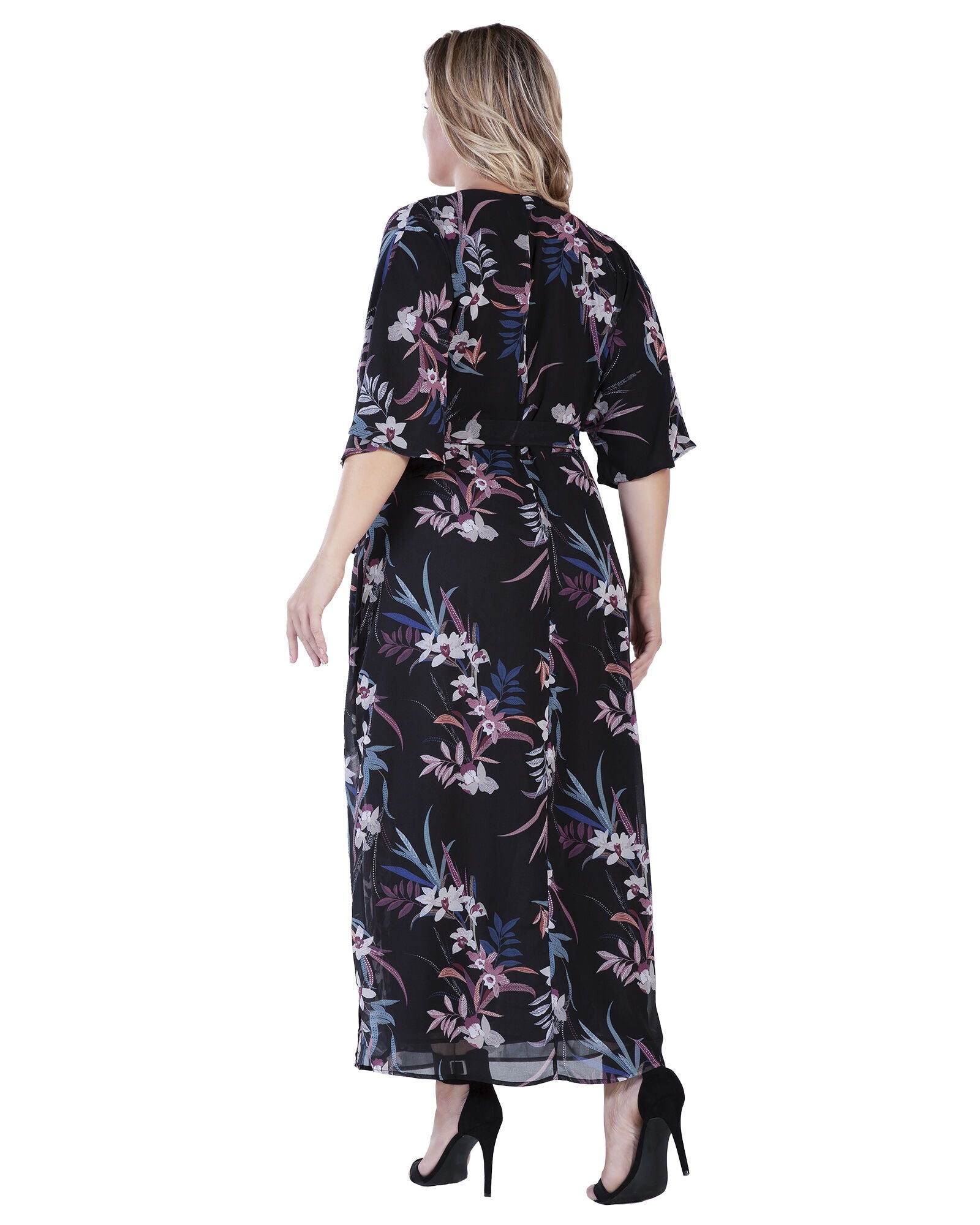 Plus Size Olivia Kimono Wrap Maxi Dress, , alternate image number 3