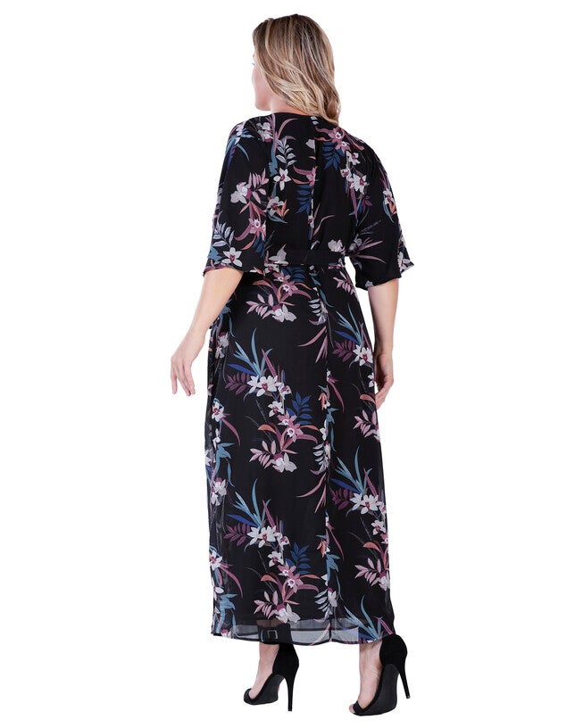 Plus Size Olivia Kimono Wrap Maxi Dress, , alternate image number 3