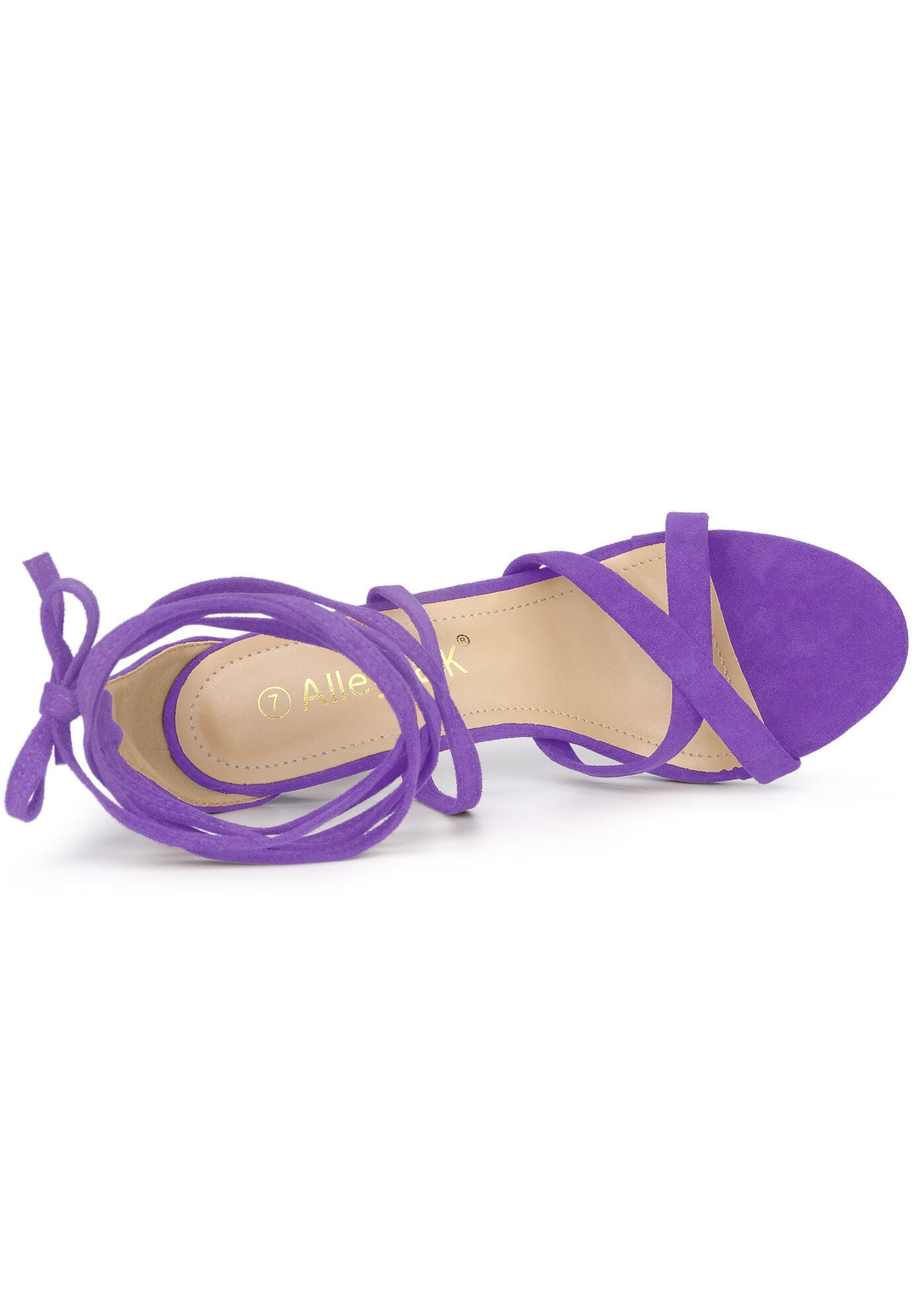 Lace Up Heels Stiletto High Heel Sandals, Purple / Purple, alternate image number 1