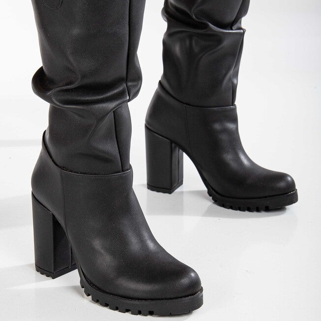 ANAIS - BLACK SLOUCH PLATFORM BOOTS, BLACK / Black, alternate image number 3