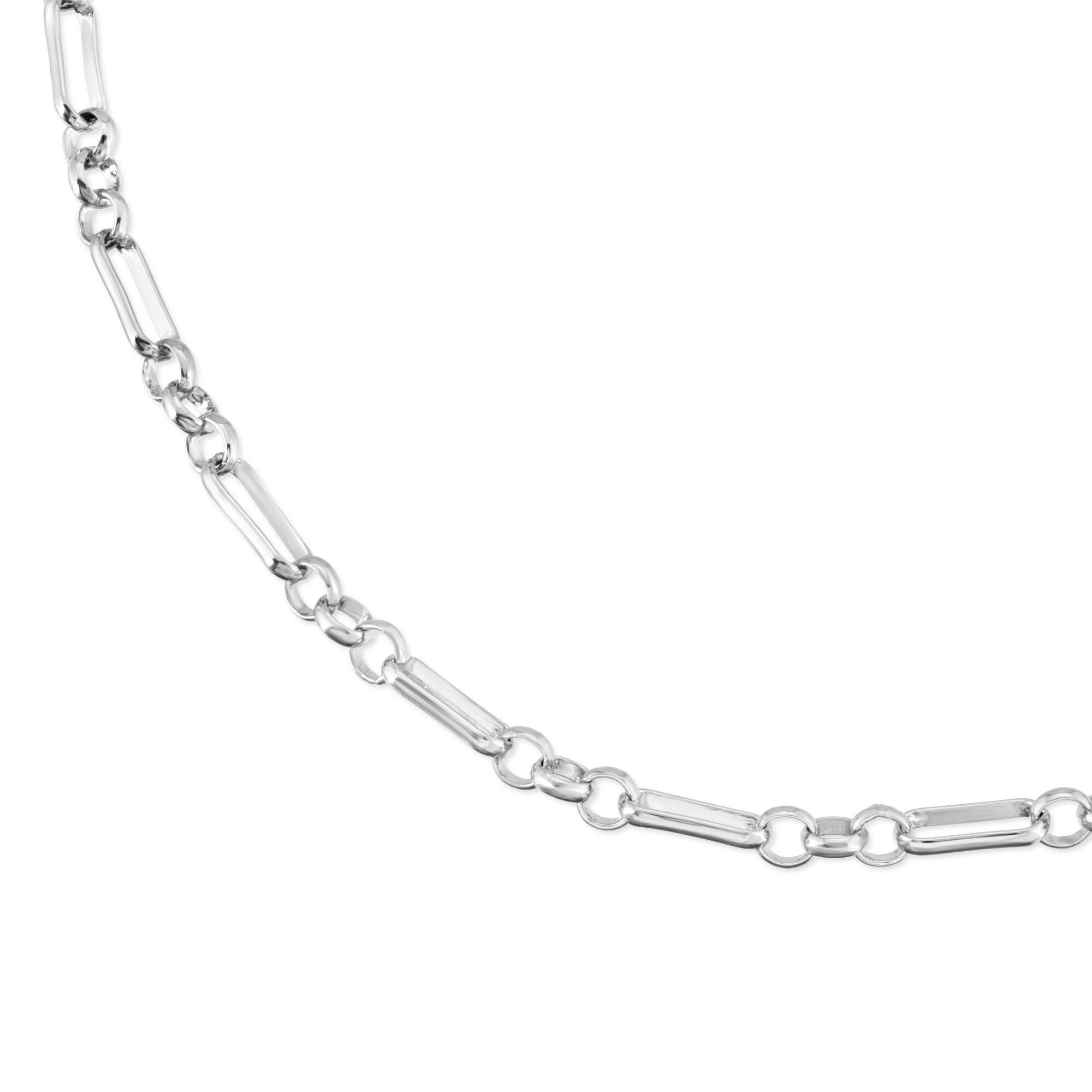 Silver Small Multi Link Chain Bracelet 10 inches Silver, , alternate image number 3