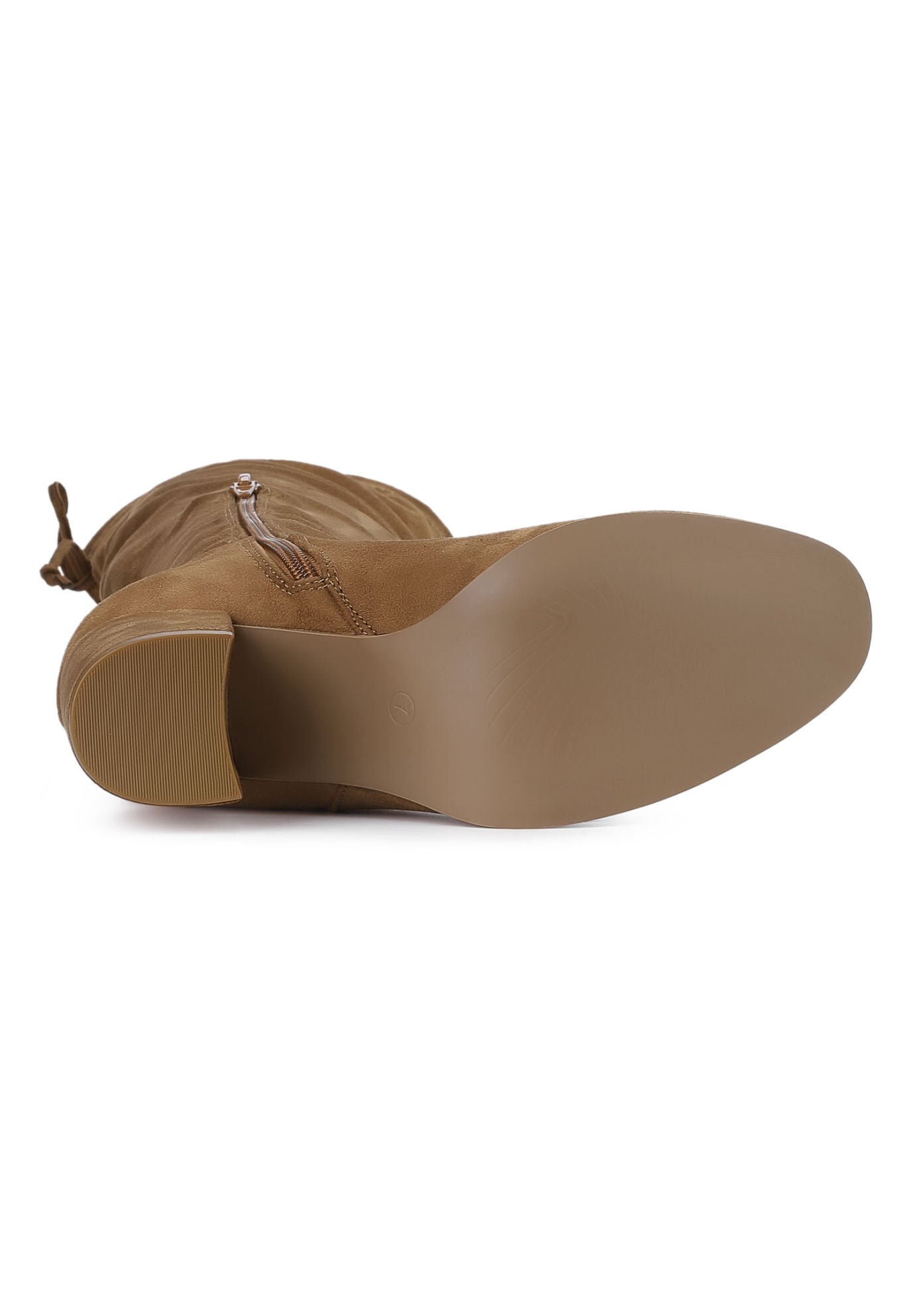 Round Toe Chunky Heel Over the Knee High Boots, Brown / Brown, alternate image number 3