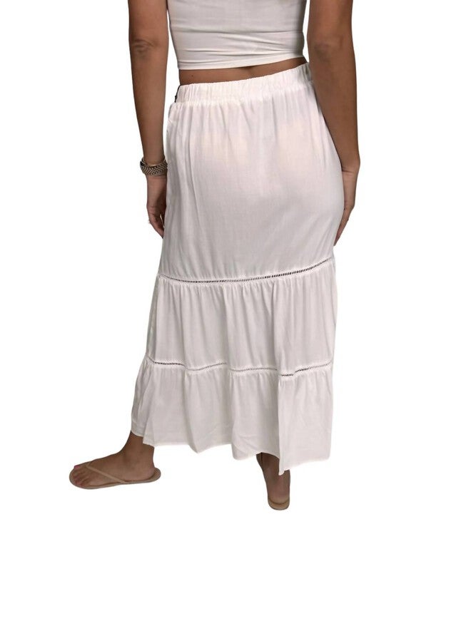 LADDER TRIM MAXI SKIRT, White / White, alternate image number null