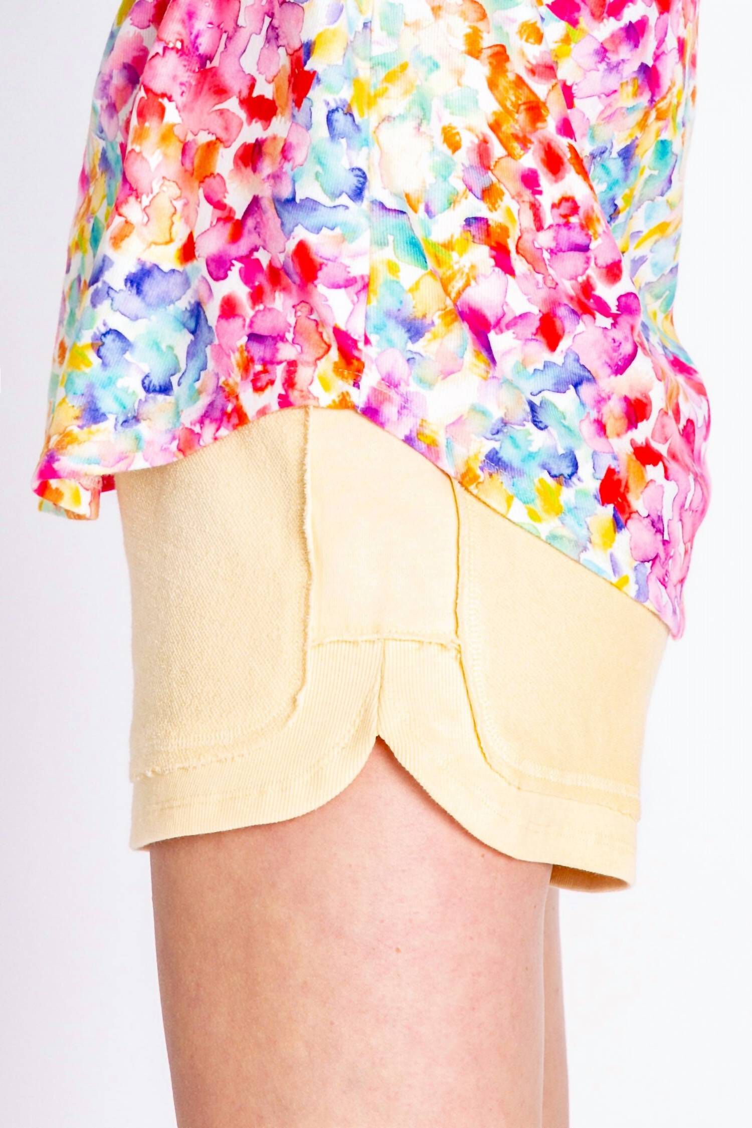 Loop Terry Lounge Sleep Shorts In Butter Yellow, , alternate image number 2