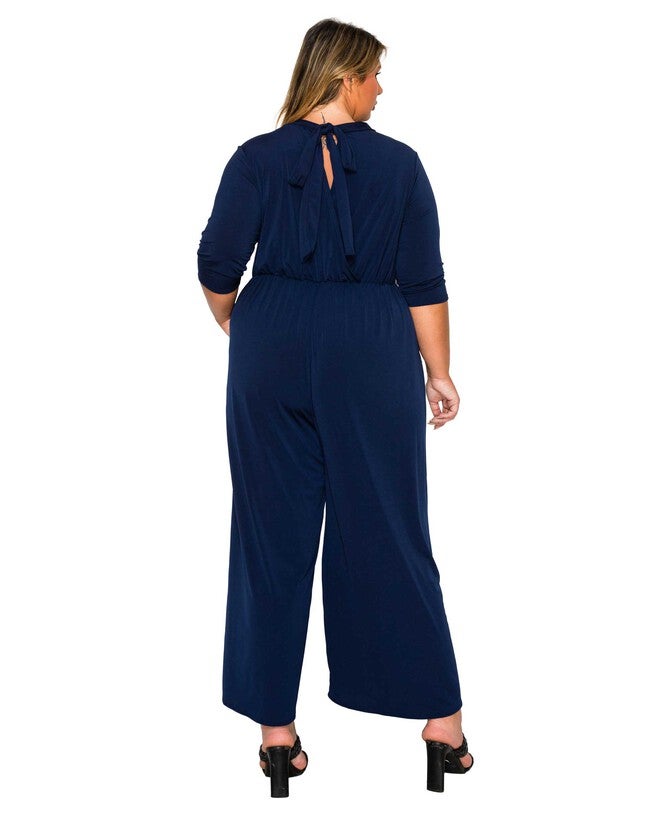 Summer Wide Leg Pocket Jumpsuit, Navy / Navy, alternate image number 2