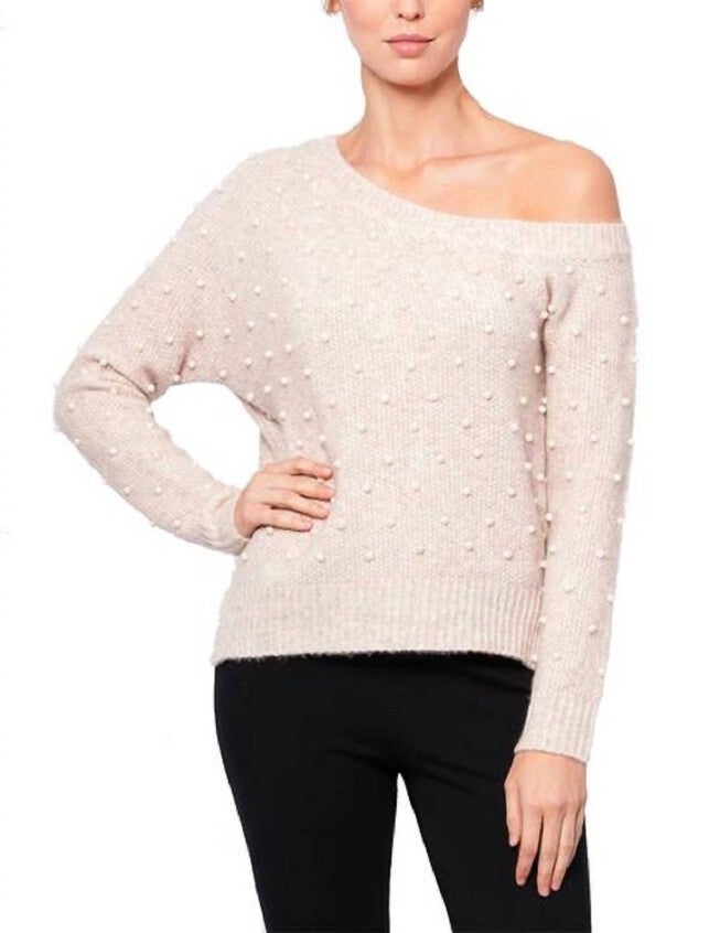 ADALYNN ONE SHOULDER SWEATER IN BLUSH, Blush / Pink, hi-res image number 0