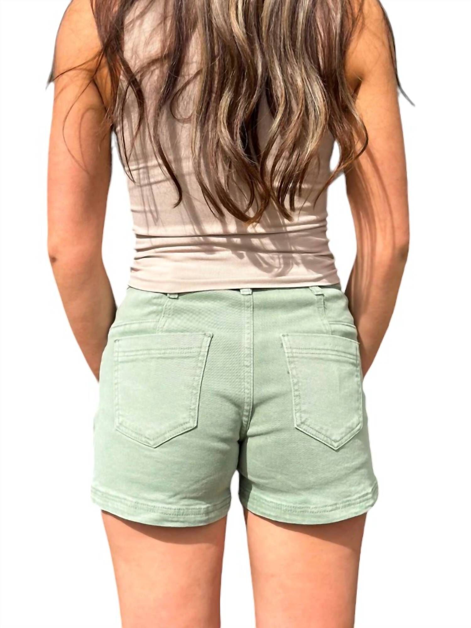 Mid Rise Cargo Shorts, Olive / Olive Green, alternate image number 2