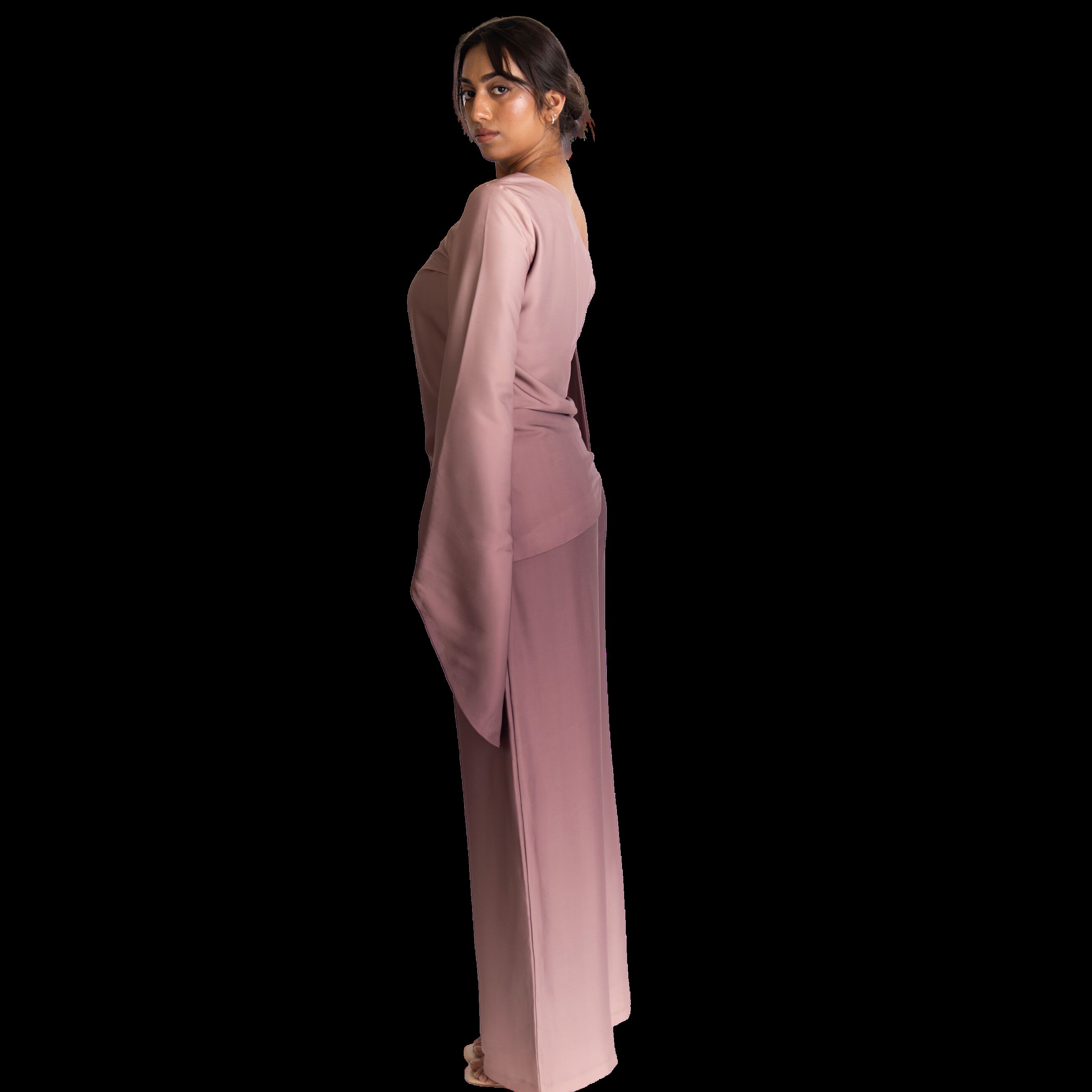 High Waisted Wide Leg Drawstring Pants, Brown / Brown, alternate image number 3