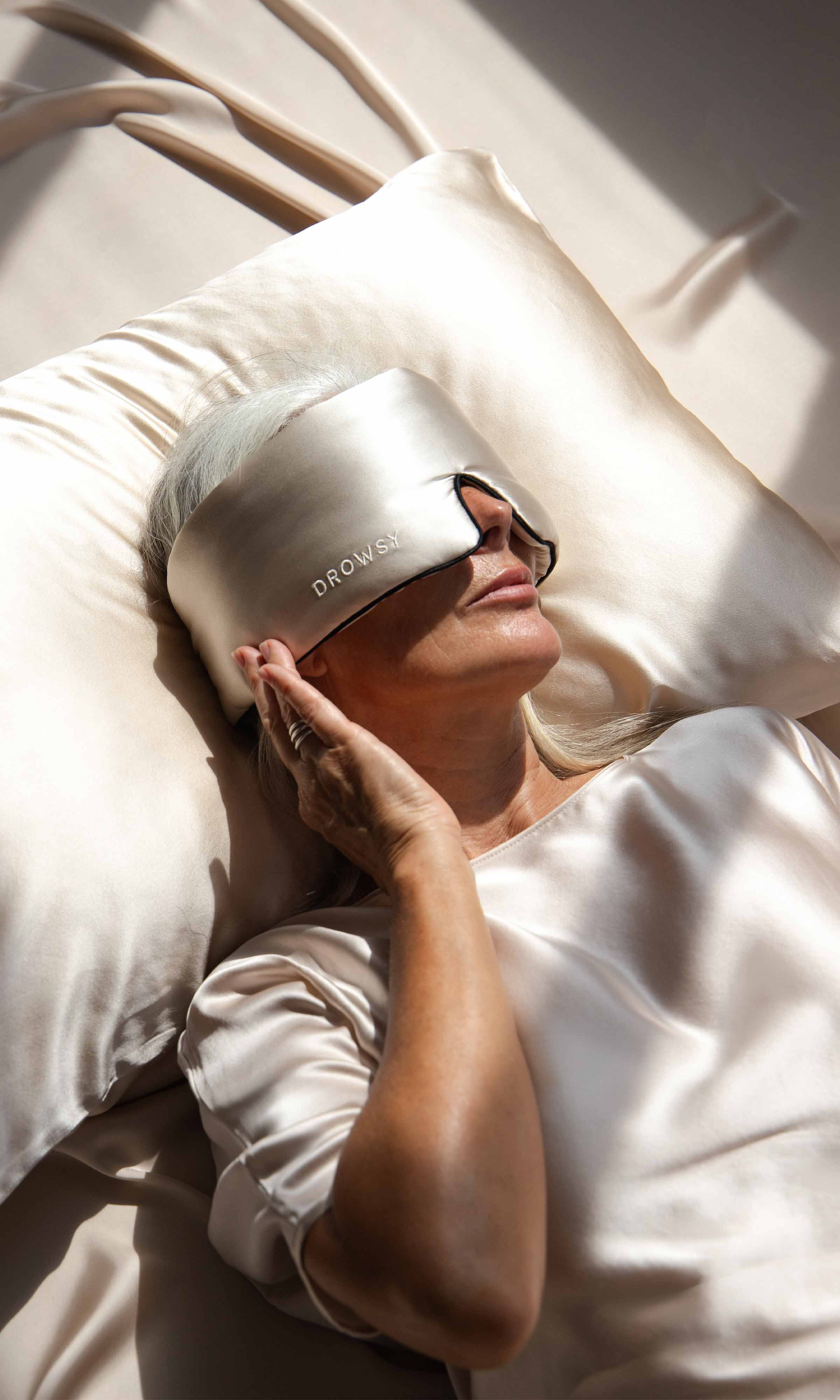 Pipe Dreams Silk Sleep Mask, Dusty Gold / Gold, alternate image number 1