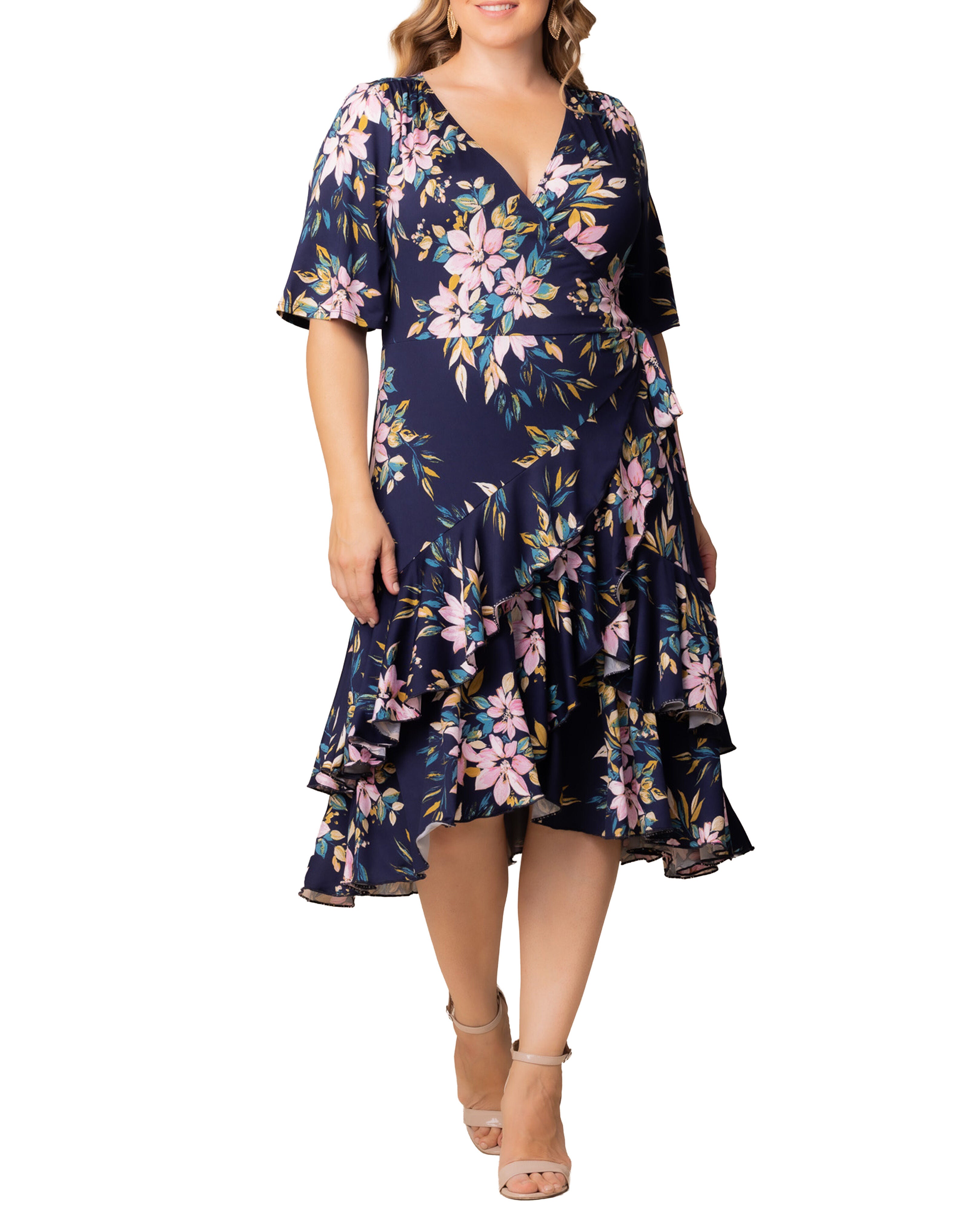 Miranda Wrap Dress, NAVY ROMANTIC FLORALS / Navy, hi-res image number 0