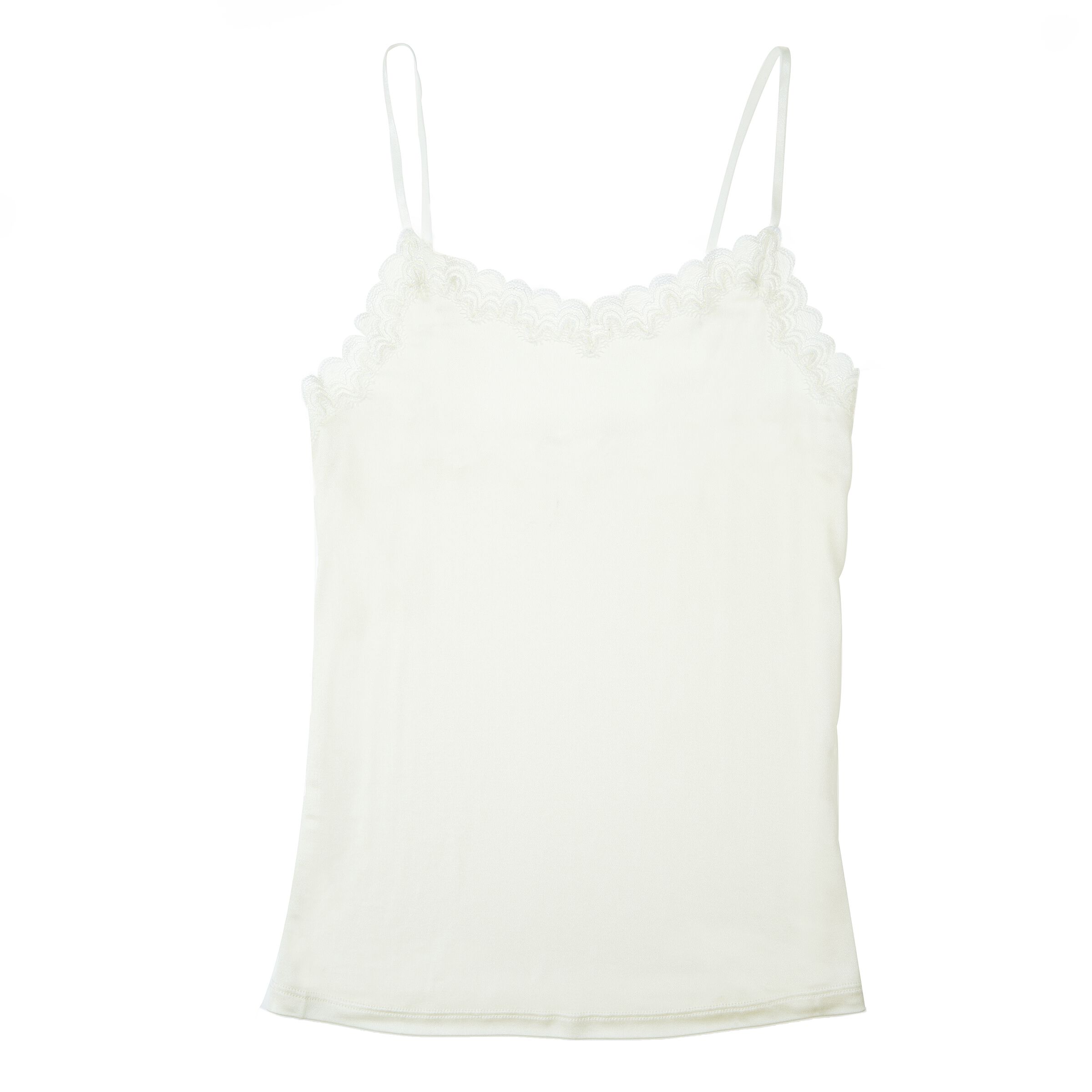 Soft Silk Camisole, Winter White Lace / Ivory, hi-res image number 0