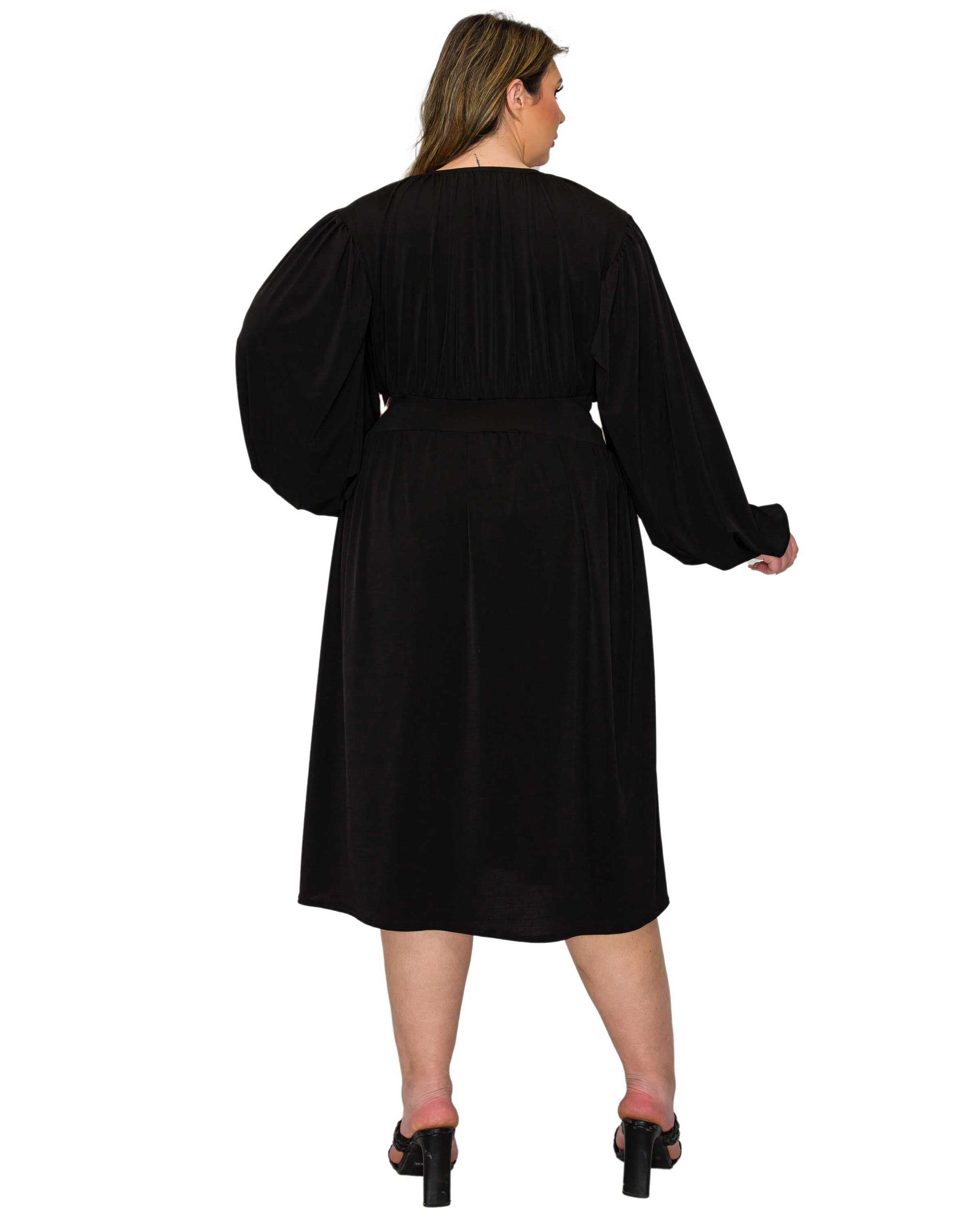 Audrey Ruched Midi Dress, Black / Black, alternate image number 2