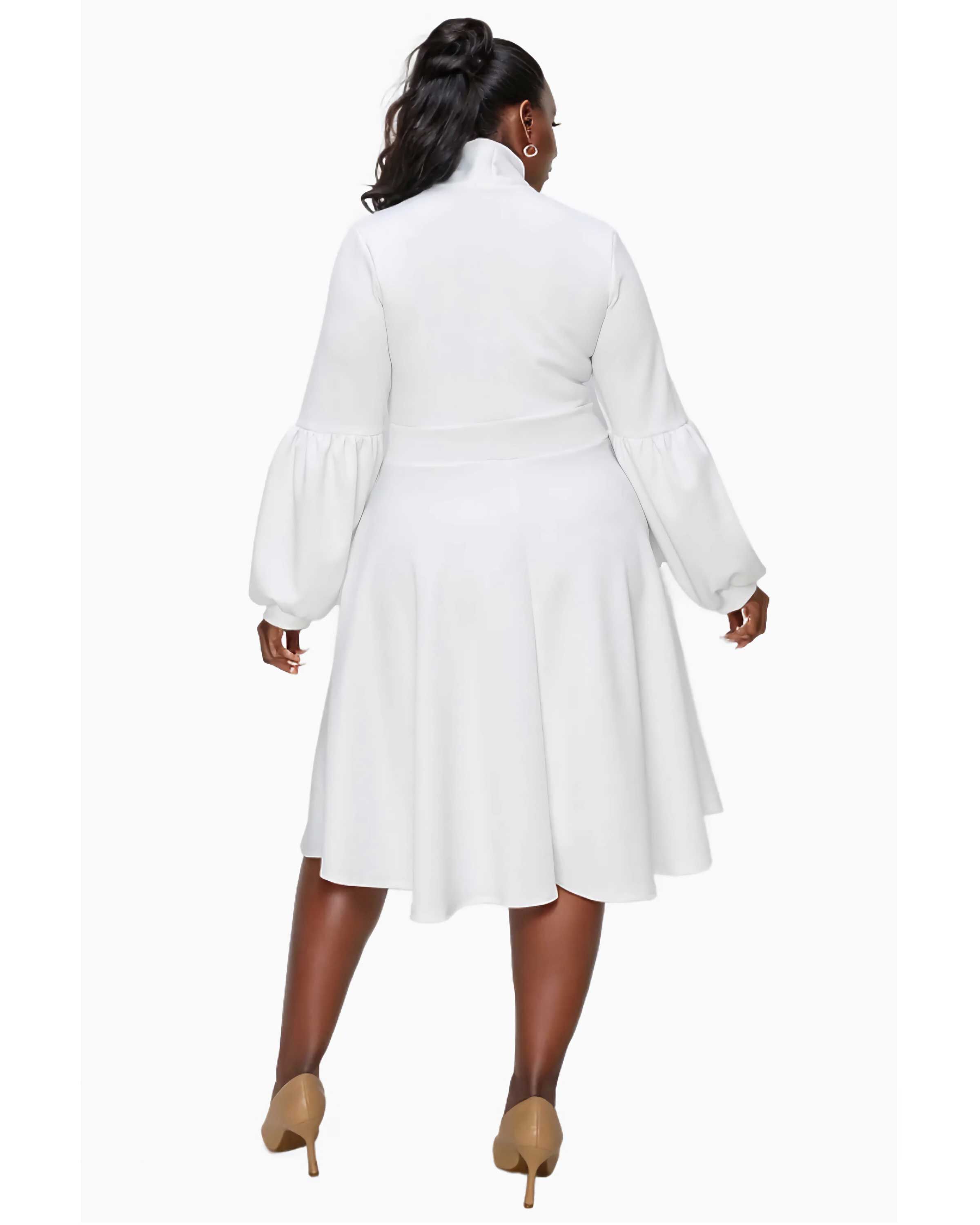 Bekah Flare Pocket Dress, Ivory / White, alternate image number 1