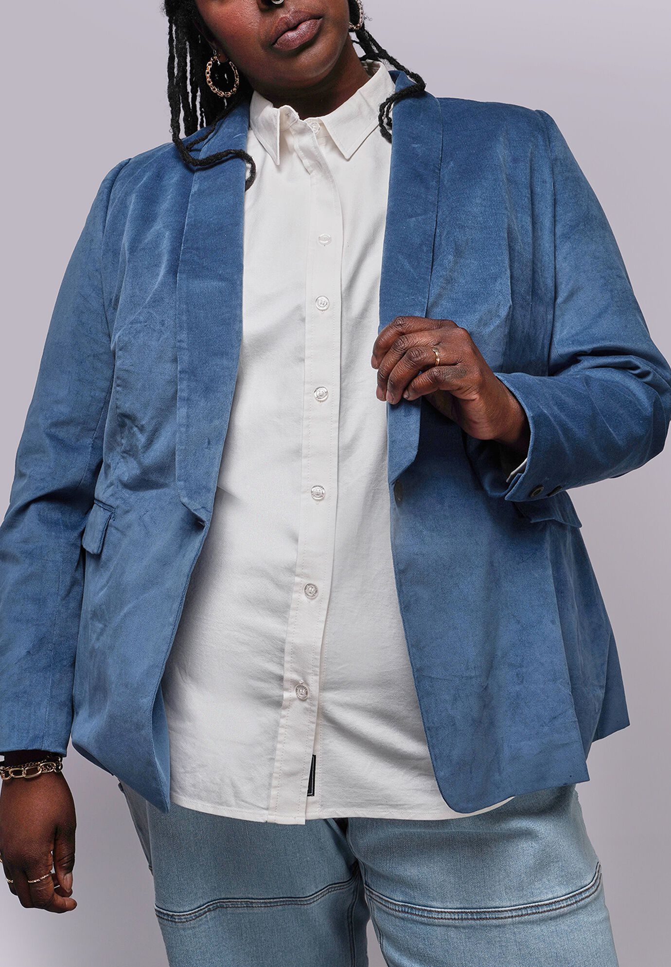 The Empower Velveteen Tux Blazer, OXFORD BLUE / Cornflower Blue, alternate image number 5