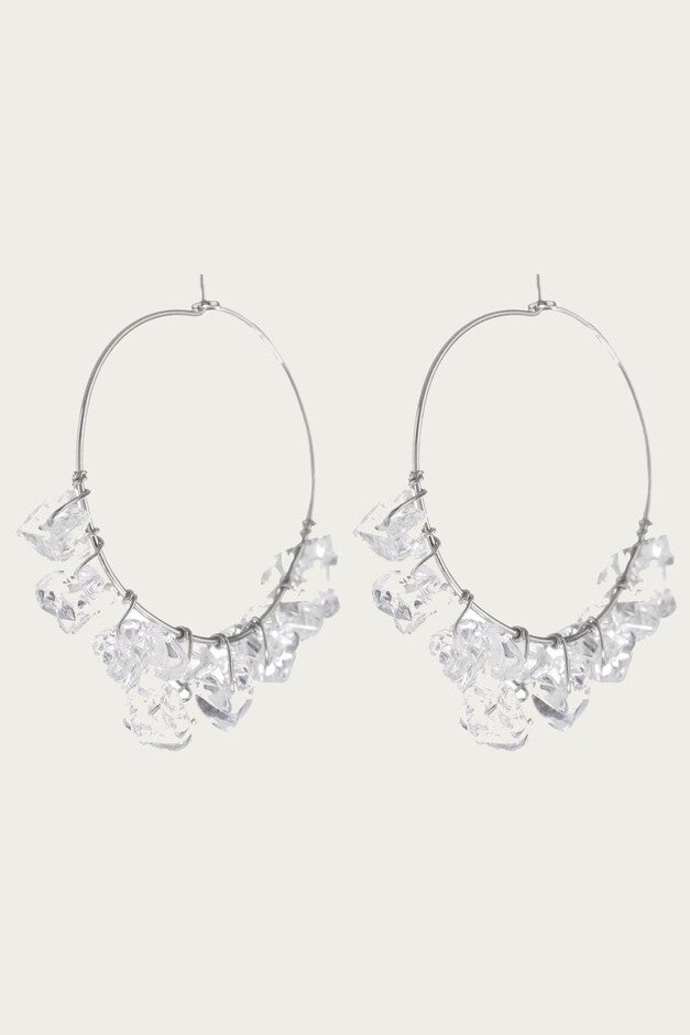 ROCK CANDY WIRE HOOPS IN SILVER, Silver / Silver, hi-res image number null