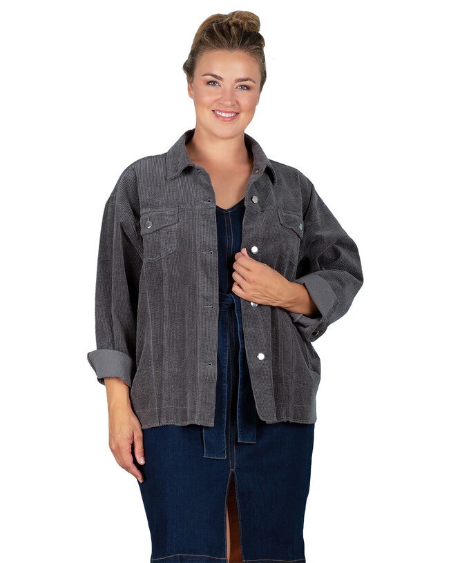 Jane Women's Corduroy Jacket, Charcoal / Charcoal Grey, hi-res image number 0