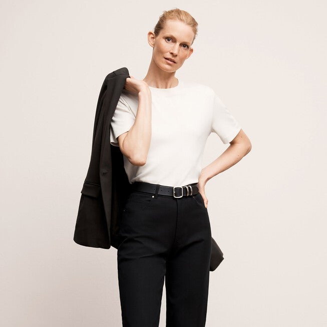 Leslie T-Shirt - Organic Pima Cotton, Ivory / Ivory, alternate image number 1