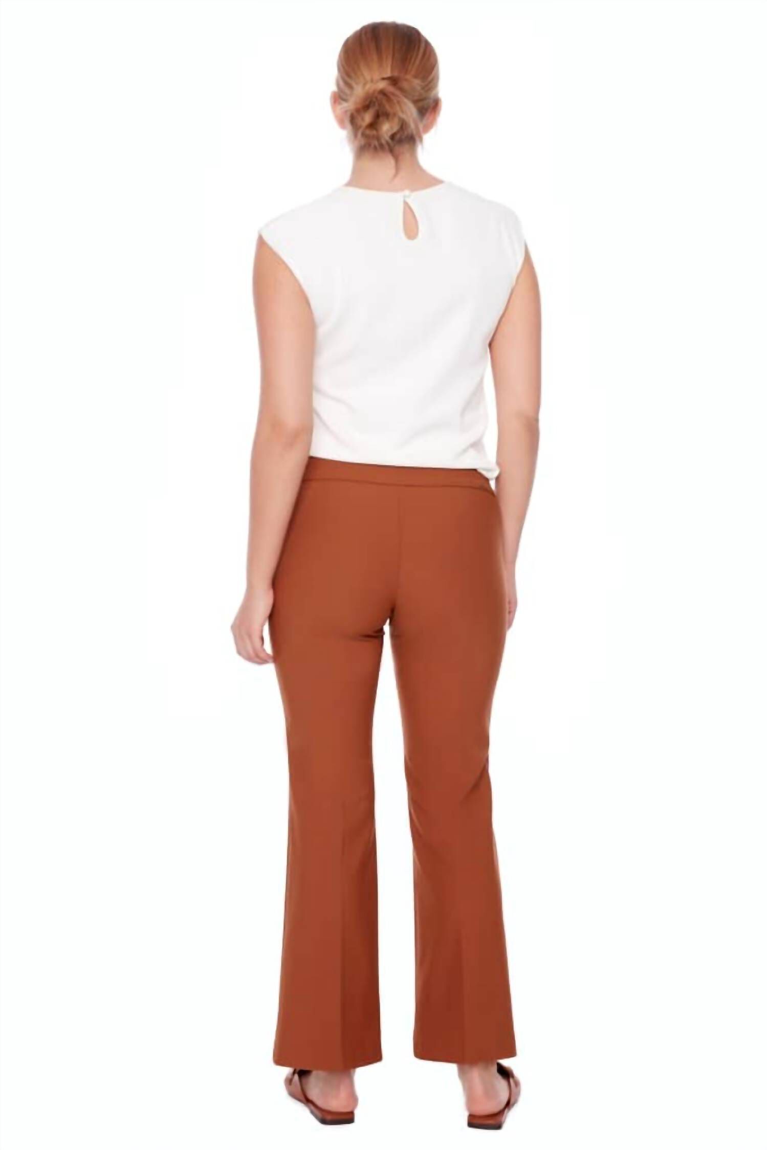 PRECISION PONTE SLIM BOOT LEG PANT, Caramel / Brown, alternate image number 1