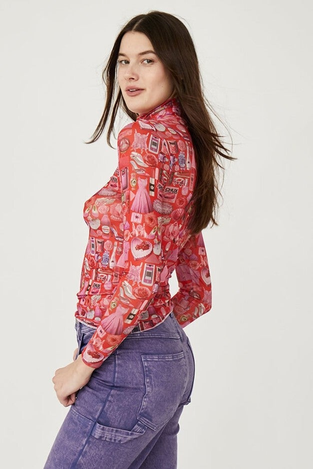 LILLIAN TURTLENECK, PINK THINGS / Pink, alternate image number 2