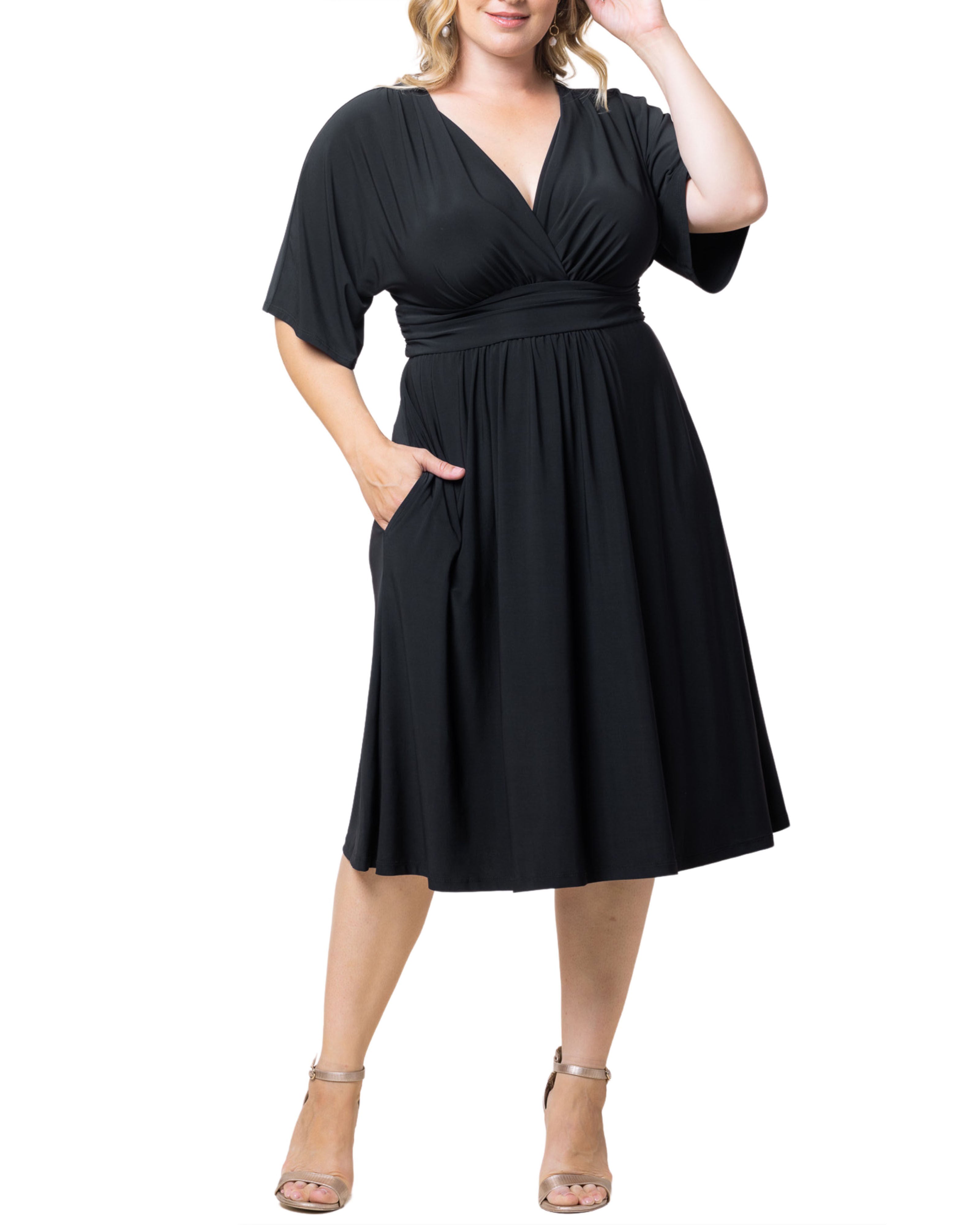 Gia Midi Dress, BLACK NOIR / Black, hi-res image number 0