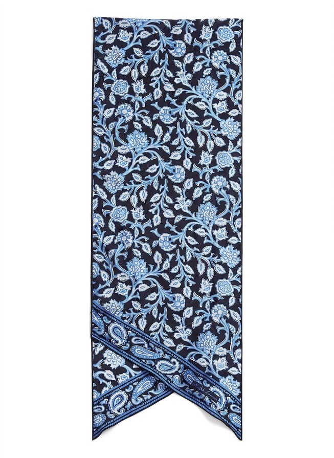 BANDANA SILK TWILL IN BLUE, Blue / Light Blue, hi-res image number null