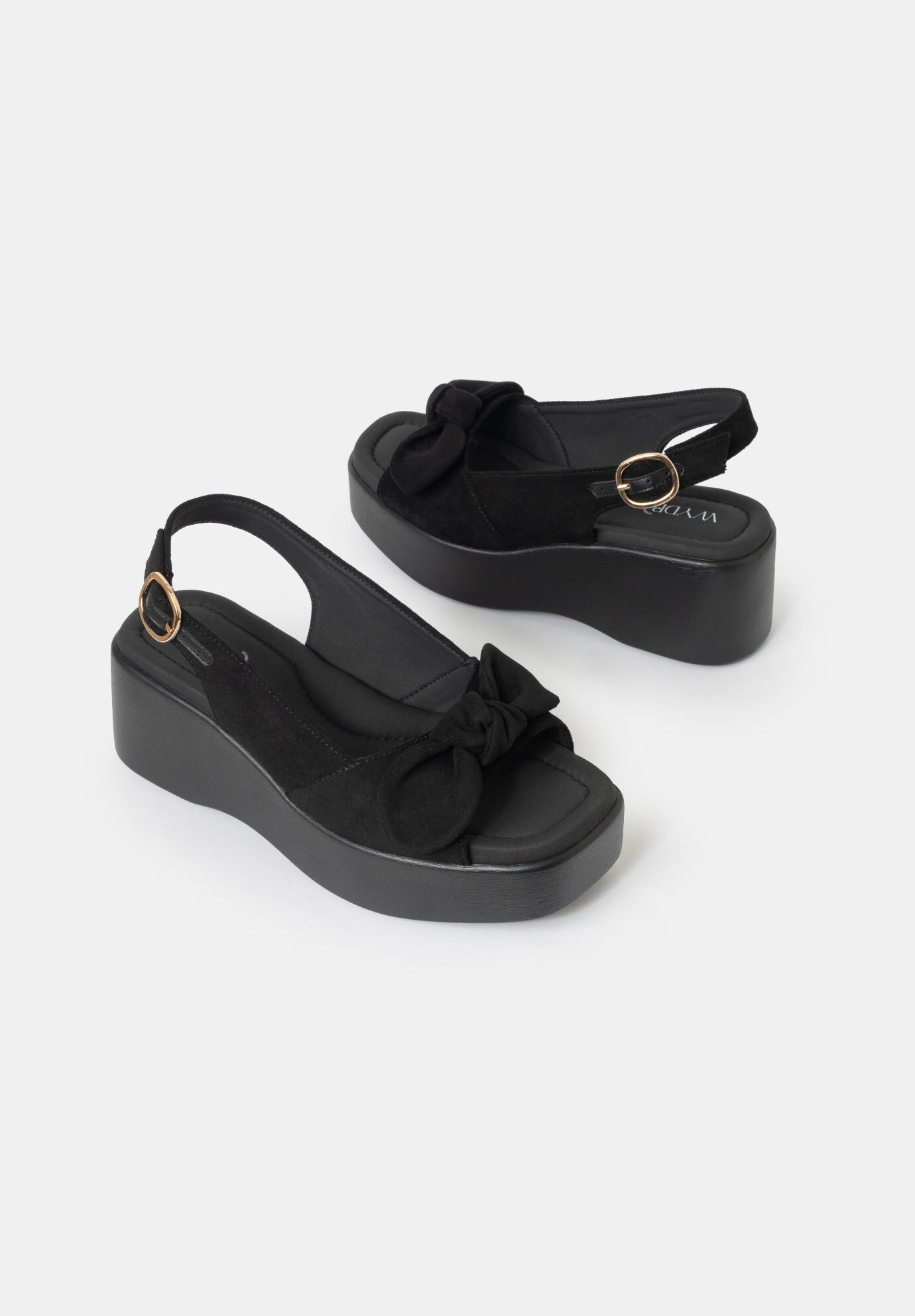 Rosie Vegan Wedge Sandals, Black / Black, alternate image number 4