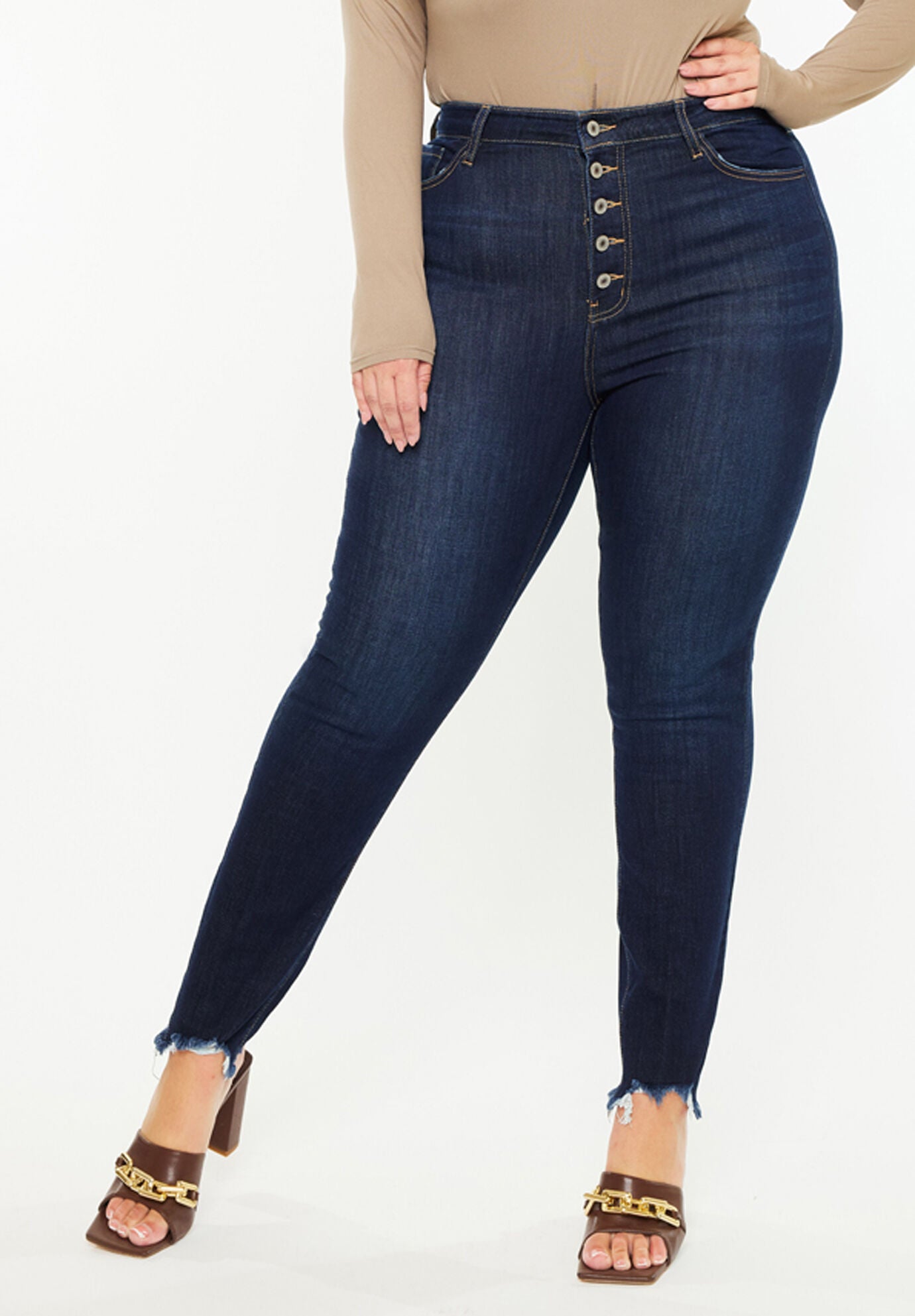 Martha High Rise Super Skinny (Plus Size), Dark Wash / Dark Wash, alternate image number 6